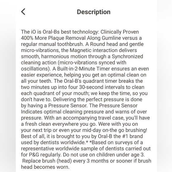 Oral-B iO series 3 rechargeable toothbrush - Picture 2 of 3